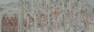 Tony Phillips,Processione da New Orleans a Barga pastelli su carta, 70x125