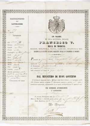 passaporto giuseppe vangioni